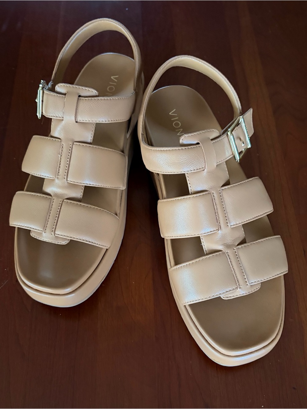 Vionic Tan Leather Platform Slide Sandals with Buckle “Delano” 8.5/39. EUC! - Picture 3 of 11